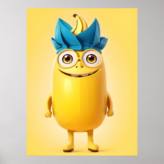 Grappig banaan karakter poster (Voorkant)