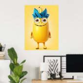 Grappig banaan karakter poster (Thuiskantoor)