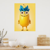 Grappig banaan karakter poster (Keuken)
