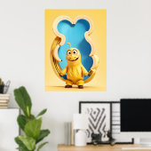 Grappig banaan karakter poster (Thuiskantoor)