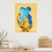 Grappig banaan karakter poster (Keuken)