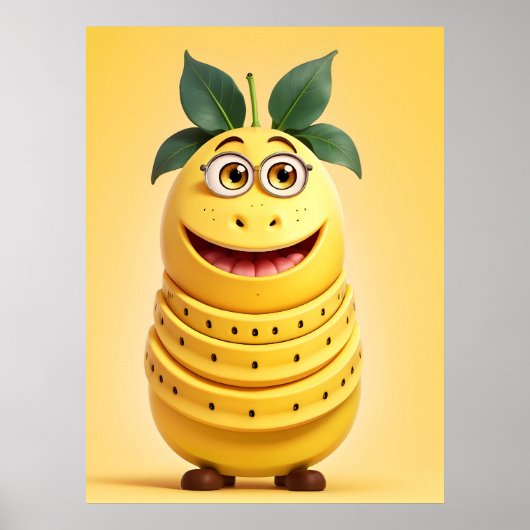 Grappig banaan karakter poster (Voorkant)