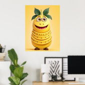 Grappig banaan karakter poster (Thuiskantoor)