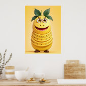 Grappig banaan karakter poster (Keuken)