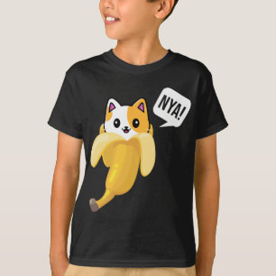 Grappig Banaan Kat Nya Schattige Kat Kitten Banaan T-shirt