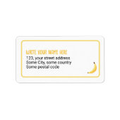 Grappig Banaan Puns Feest patroon gunsten - bewerk Etiket (Voorkant)
