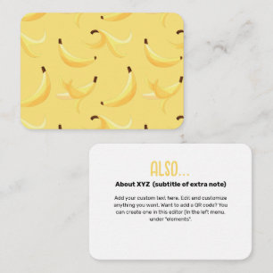 Grappig Banaan Puns Feest patroon gunsten - bewerk Informatiekaartje