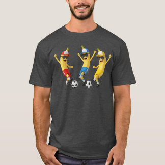 Grappig Banaan Voetbalteam Kunst Cool Cartoon Voet T-shirt