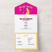 Grappig Banaan Woordspeling Feest patroon kleurrij All In One Uitnodiging (Binnen)