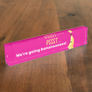 Grappig Banaan Woordspeling Feest patroon kleurrij Naambordje