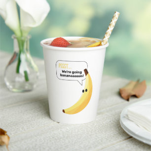 Grappig Banaan Woordspeling Feest patroon kleurrij Papieren Bekers