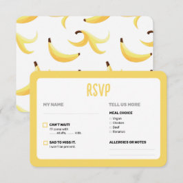 Grappig Banaan Woordspeling Feest patroon kleurrij RSVP Kaartje