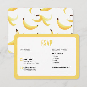 Grappig Banaan Woordspeling Feest patroon kleurrij RSVP Kaartje