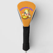 Grappig Banana Winking Design voor leuke en speels Golfheadcover (Voorkant)
