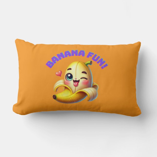 Grappig Banana Winking Design voor leuke en speels Kussen (Voorkant)