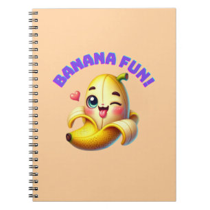 Grappig Banana Winking Design voor leuke en speels Notitieboek