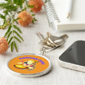 Grappig Banana Winking Design voor leuke en speels Sleutelhanger (Zijkant)