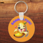 Grappig Banana Winking Design voor leuke en speels Sleutelhanger (Achterkant)