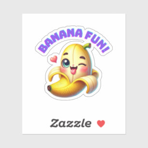 Grappig Banana Winking Design voor leuke en speels Sticker