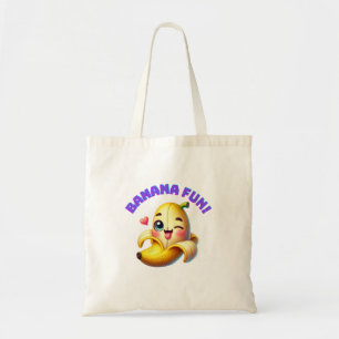 Grappig Banana Winking Design voor leuke en speels Tote Bag