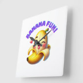 Grappig Banana Winking Design voor leuke en speels Vierkante Klok (Hoek)