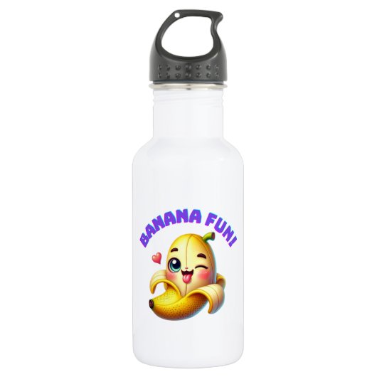 Grappig Banana Winking Design voor leuke en speels Waterfles (Voorkant)
