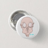 Grappig bang cartoon gezicht ronde button 3,2 cm (Voorkant /achterkant)