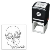 grappig bang cartoon-gezicht zelfinktende stempel (In situ)