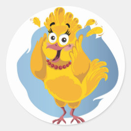 Grappig bang kalkoen ronde sticker