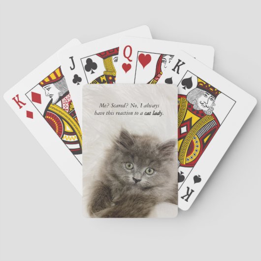 Grappig Bang Kitten Gezicht Cat Meme Pokerkaarten (Achterkant)