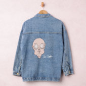 Grappig bang tekenfilmgezicht denim jacket (Hangar)