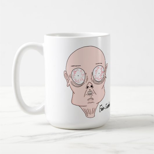 Grappig bang tekenfilmgezicht koffiemok (Links)