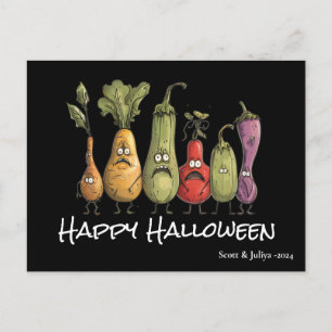 Grappig bang veggie zwart Halloween Briefkaart