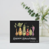 Grappig bang veggie zwart Halloween Briefkaart (Staand voorkant)