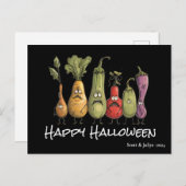 Grappig bang veggie zwart Halloween Briefkaart (Voorkant / Achterkant)