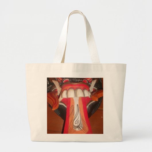 Grappig Bang Vreemde Tong Halloween Masker Grote Tote Bag (Voorkant)