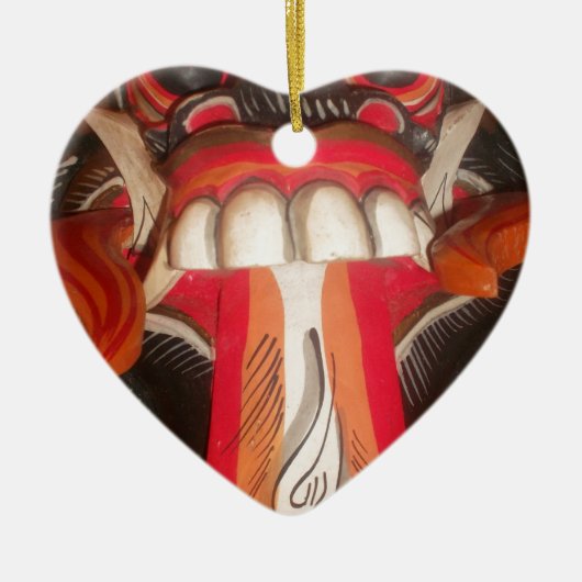 Grappig Bang Vreemde Tong Halloween Masker Keramisch Ornament (Voorkant)