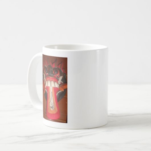 Grappig Bang Vreemde Tong Halloween Masker Koffiemok (Voorkant links)