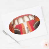 Grappig Bang Vreemde Tong Halloween Masker Ovale Sticker (Envelop)