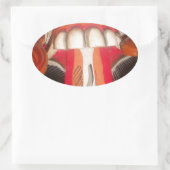 Grappig Bang Vreemde Tong Halloween Masker Ovale Sticker (Tas)