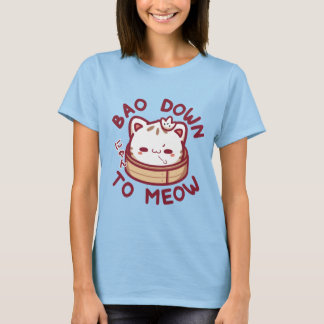 Grappig Bao Down To Meow Cute Kat Foodie Cadeau T-shirt