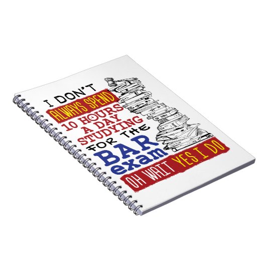 Grappig Bar examen 10 uur studeren Notitieboek (Rechterzijde)