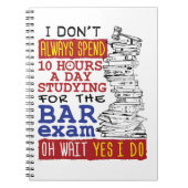 Grappig Bar examen 10 uur studeren Notitieboek (Voorkant)
