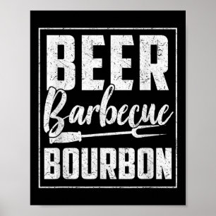 Grappig Barbecue Bier Bourbon Graphic Vrouwen Mann Poster