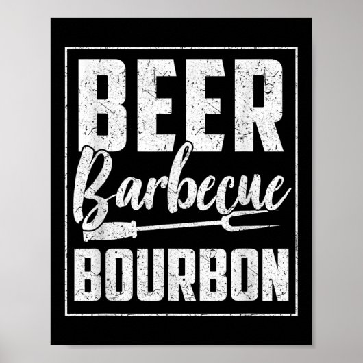 Grappig Barbecue Bier Bourbon Graphic Vrouwen Mann Poster (Voorkant)