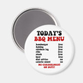 Grappig barbecue menu magneet (Voorkant / Achterkant)