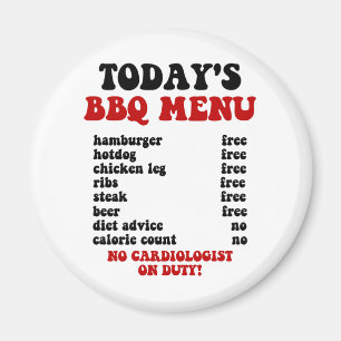 Grappig barbecue menu magneet