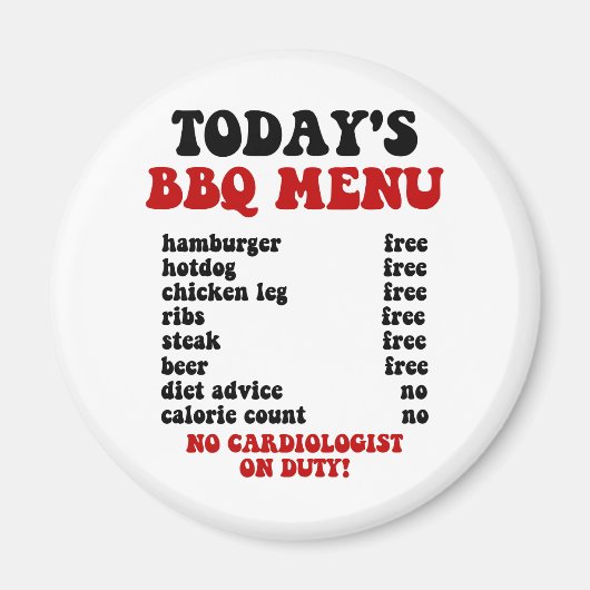 Grappig barbecue menu magneet (Voorkant)
