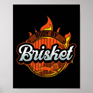 Grappig Barbeque BBQ Body door Brisket Meat Smokin Poster