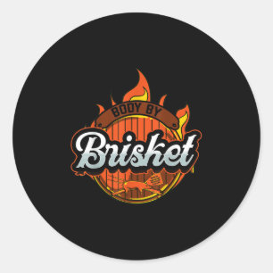 Grappig Barbeque BBQ Body door Brisket Meat Smokin Ronde Sticker